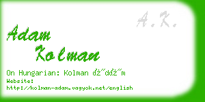 adam kolman business card